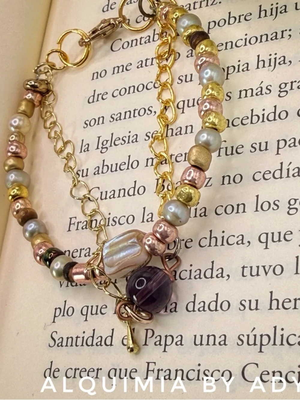 AMETHYST LAYERED Gold Multi-Color Beaded Bracelet